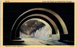 1940s Portal and Tunnel on Pennsylvania Turnpike Postcard