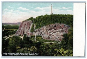 Bird's Eye View Of Monument And East Rock New Haven Connecticut CT Postcard