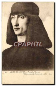 Old Postcard Musee Du Louvre Portrait of & # 39Homme Bellini