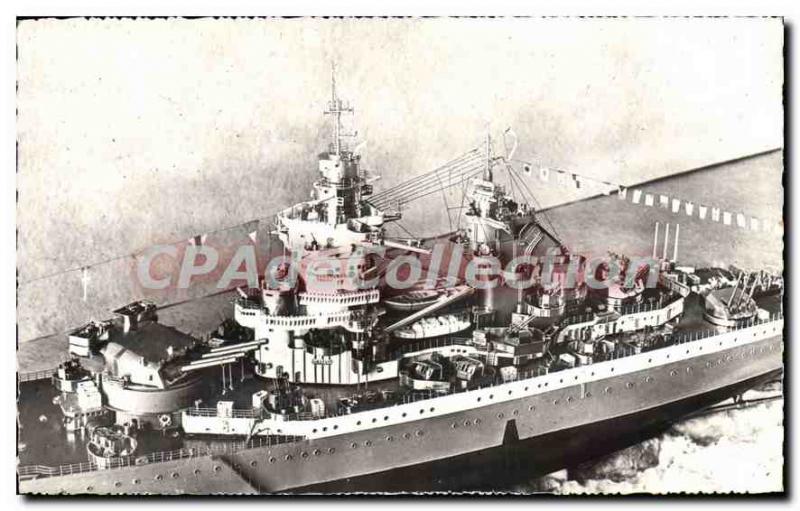 Postcard Old mock war ship Richelieu Taillecourt