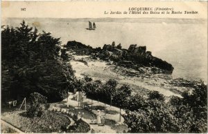 CPA Locquirec - Le Jardin de l'Hotel des Bains et la Roche Tombee (1033316)