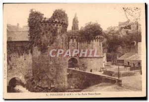 Old Postcard Fougeres La Porte Notre Dame