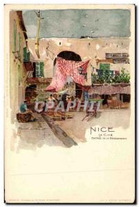 Old Postcard Illustrator Nice La Cite Entree of fish