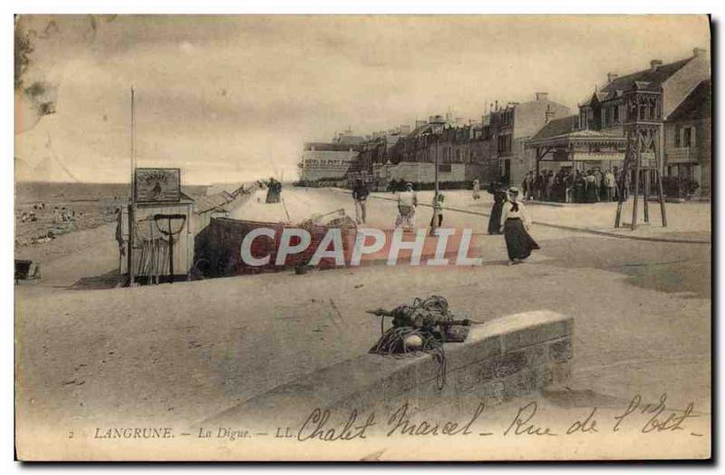 Old Postcard Luc on sea dike