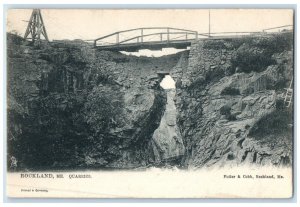 1905 Scenic View Rust Bridge Rocks Quarries Rockland Maine ME Vintage Postcard