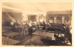 Camden Maine Whitehall Inn Lounge Real Photo Postcard AA26424