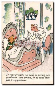 Old Postcard Fantasy Humor Child nurse
