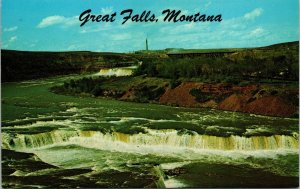 Crooked Falls Great Falls Montana Postcard waterfalls Flaherty Enterprises