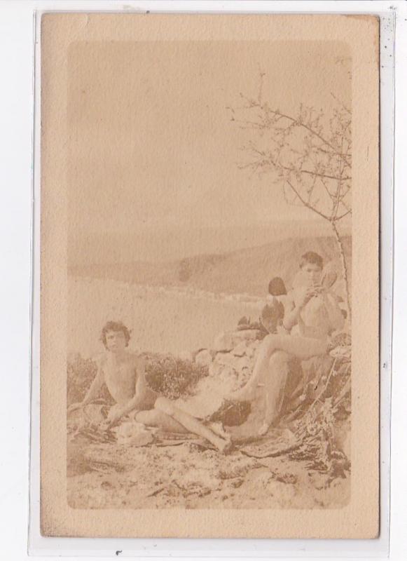 Homme NUS (nudes) - carte photo de Van Gloeden (Italie - Sicile - Taormina) -...