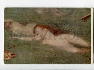 3126796 Undines NUDE MERMAID & Fish by Oreste PIZIO vintage PC