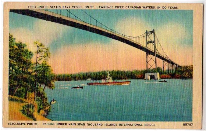 Canada - Ontario. U.S. Navy Vessel, St Lawrence River, 1000 Islands