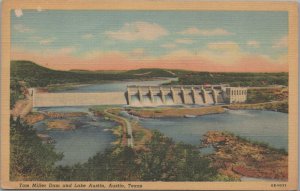 Postcard Tom Miller Dam and Lake Austin Austin Texas