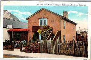 Postcard BUILDING SCENE Monterey California CA AO4922