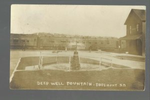 Edgemont SOUTH DAKOTA RPPC 1918 DEPOT TRAIN STATION nr Hot Springs BLACK HILLS