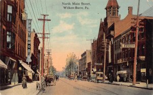 NORTH MAIN STREET WILKES-BARRE PENNSYLVANIA POSTCARD 1912