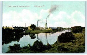 BELVIDERE, IL Illinois ~ Kishwaukee River FACTORY SCENE c1910s Wheelock Postcard