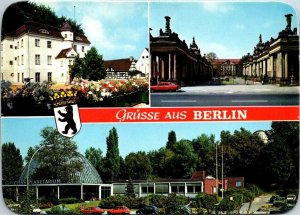 VINTAGE CONTINENTAL SIZE POSTCARD GREETINGS FROM WEST BERLIN MUTIVIEW EARLY 80s