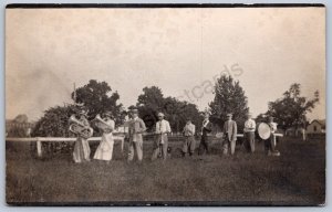 K45/ Comanche Texas RPPC Postcard c1910 Band Concert Parade 353