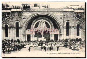 Old Postcard Lourdes Procession Of Blessed Sacrament