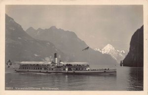 Switzerland Vierwalderstaettersee Lake Schillerstein Steamboat Italia postcard