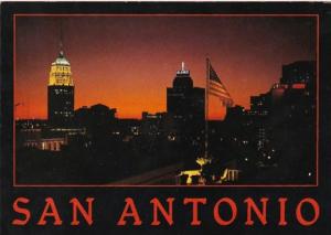 Texas San Antonio Dowtown Skyline At Night