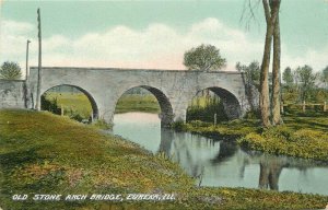 C-1910 Old Stone Arch Bridge Eureka Illinois Stumpf Postcard 20-9161