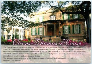 Postcard - Owens-Thomas House, Georgia