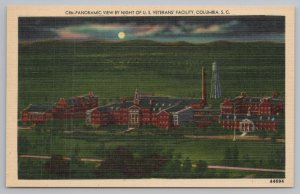Columbia South Carolina~Panorama US Veterans Facility At Night~Vintage Postcard