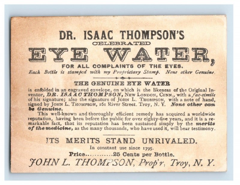 1880s-90s Dr. Isaac Thompson's Eye Water Cute Cat Set Of 5 Fab! P126