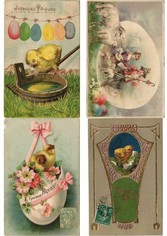 EASTER LOT OF EMBOSSED, ARTIST SIGNED 400 CPA Pre-1930 w. BETTER, PART 4.(L3115)