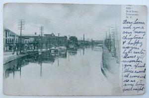 VINTAGE UNDIVIDED POSTCARD DOCK STREET SCHENECTADY NY