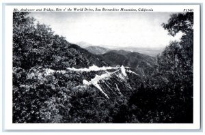 Mt. Andreson And Bridge Rim O World Drive San Bernardino Mountains CA Postcard