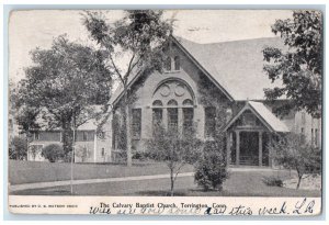 1907 Calvary Baptist Church Torrington Connecticut CT Vintage Antique Postcard 