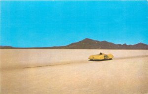 Postcard 960s Utah Bonneville Salt Flats Breed Love Speed Record racing UT24-211