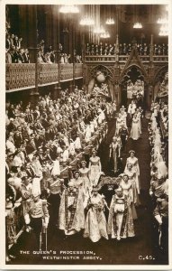 British Royalty Postcard the Queen's Procession Westminster Abbey