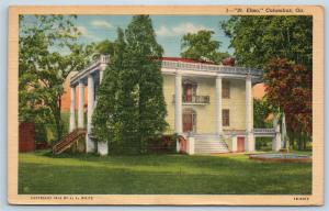 Postcard GA Columbus Mansion Home St Elmo Vintage Linen N14