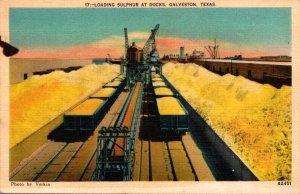 Texas Galveston Loading Sulphur At The Docks 1950