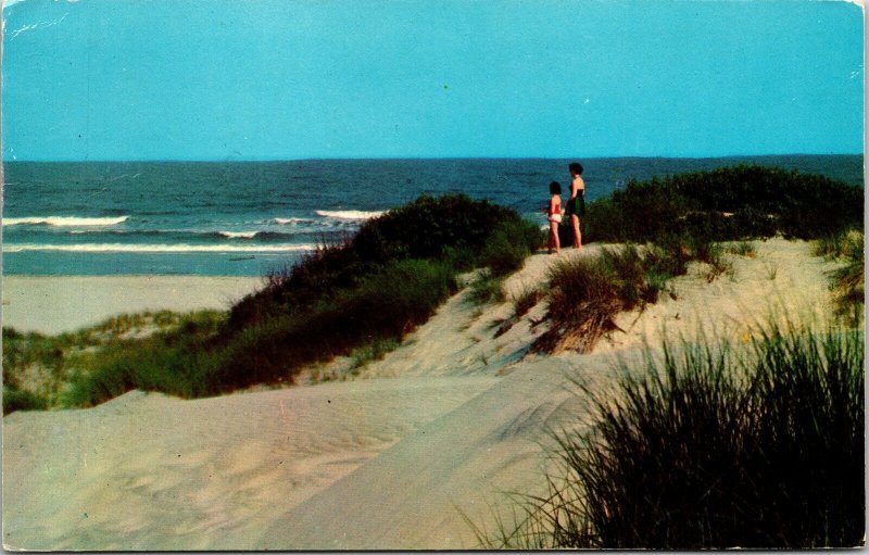 Sand Dunes Ocean Postcard PM Marmora NJ Cancel WOB Note Tichnor VTG Vintage 