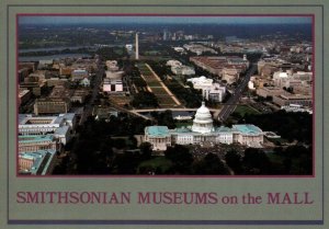 VINTAGE CONTINENTAL SIZE POSTCARD SMITHSONIAN MUSEUMS ON THE MALL