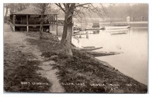 RPPC Boat Landing at Clear Lake, Waseca, MN Real Photo Postcard