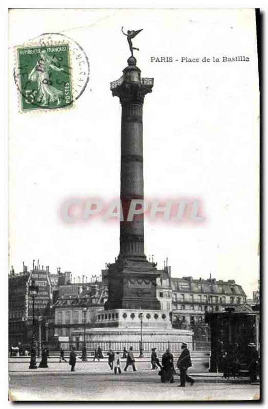 Postcard Old Paris Bastille Square