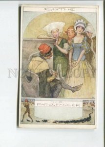 471710 GOETHE Pied Piper & RAT Belle Girls KUTZER Vintage postcard