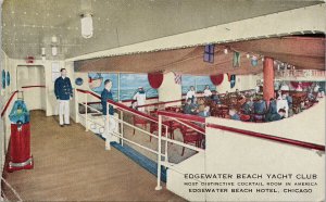 SS Edgewater Beach Yacht Club Hotel Chicago IL Illinois Postcard G2