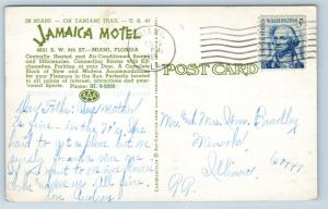 Postcard FL Miami Jamaica Motel on Tamiami Trail Vintage F25