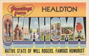 Oklahom Greetings From Healdton Large Letter Lionen Curteich