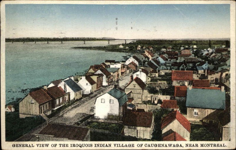 MONTREAL QUEBEC Iroquois Indian Village of Caughnawaga c1920 Postcard