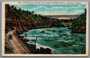 Postcard Niagara Falls NY c1931 Whirlpool Rapids Great Gorge Route  RPO Cancel