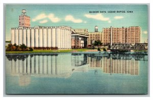 Vintage 1940's Postcard Panoramic View of Quaker Oats Factory Cedar Rapids Iowa