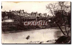 Old Postcard Carcassonne L & # 39Aude Old Bridge La Cite