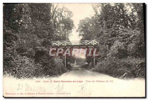 Old Postcard St Germain en Laye Forest Bridge Chateau du Val